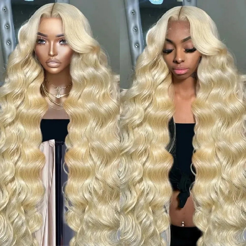 613 Blonde Body Wave Lace Front Wig - Pelucas de Cabello Humano Rubio HD