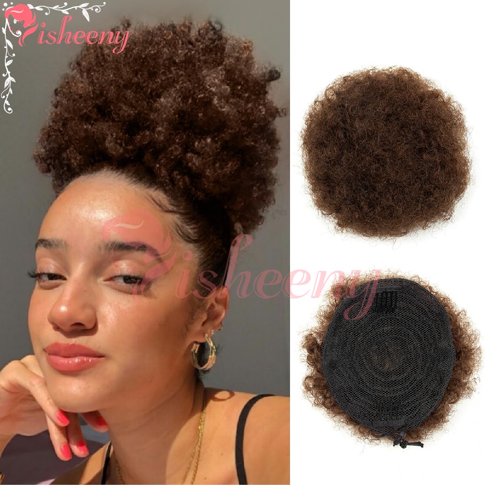 Drawstring Afro Curly Puff Ponytail - Isheeny Coleta Afro Rizada con Cordón