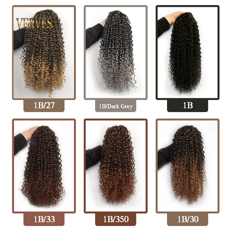 VERVES-coleta sintética con co - Drawstring Afro Curly Puff Ponytail reseña y precio
