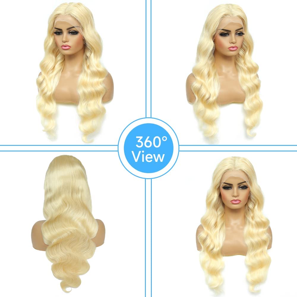 Peluca frontal de encaje HD 61 - 613 Blonde Body Wave Lace Front Wig reseña y precio