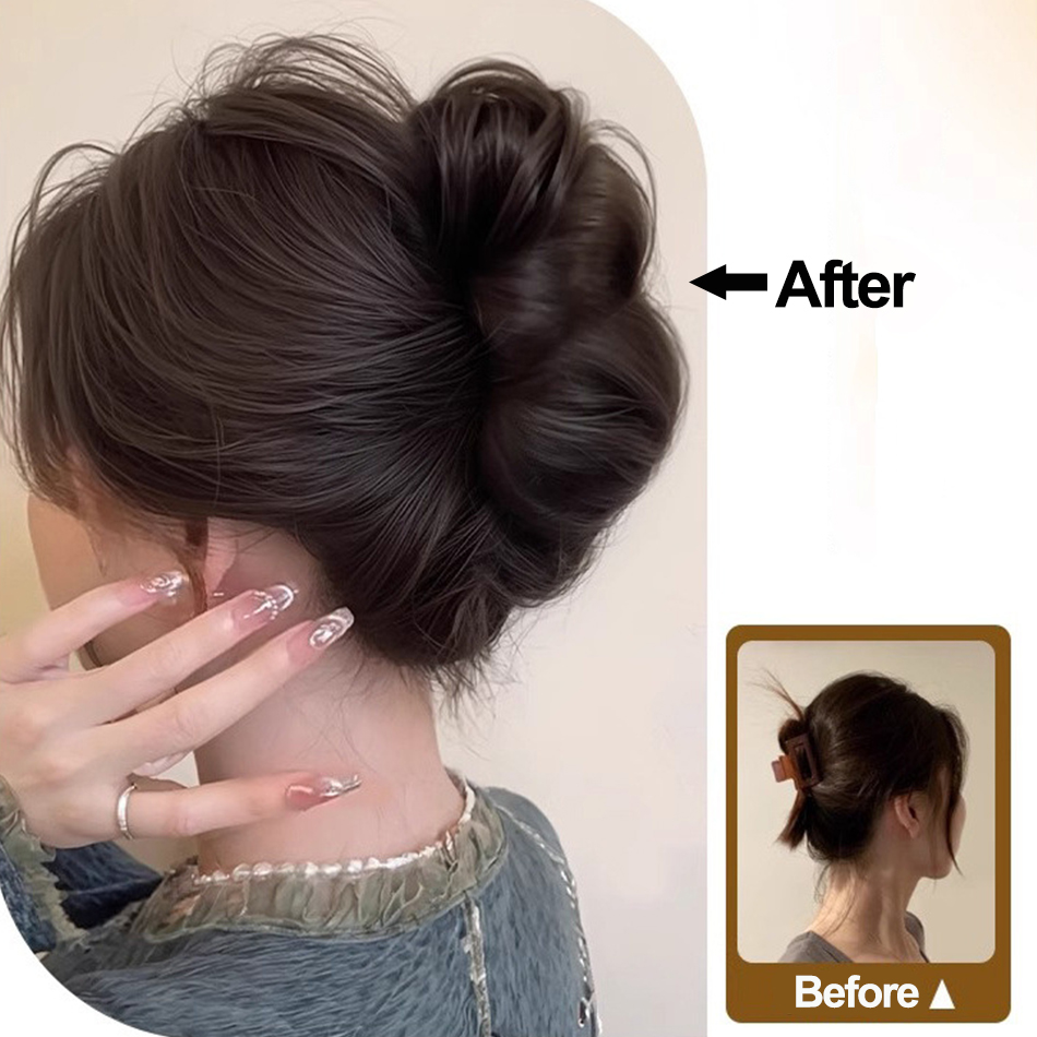 Moño sintético desordenado, pi - Claw Clip Messy Bun Hair Piece reseña y precio