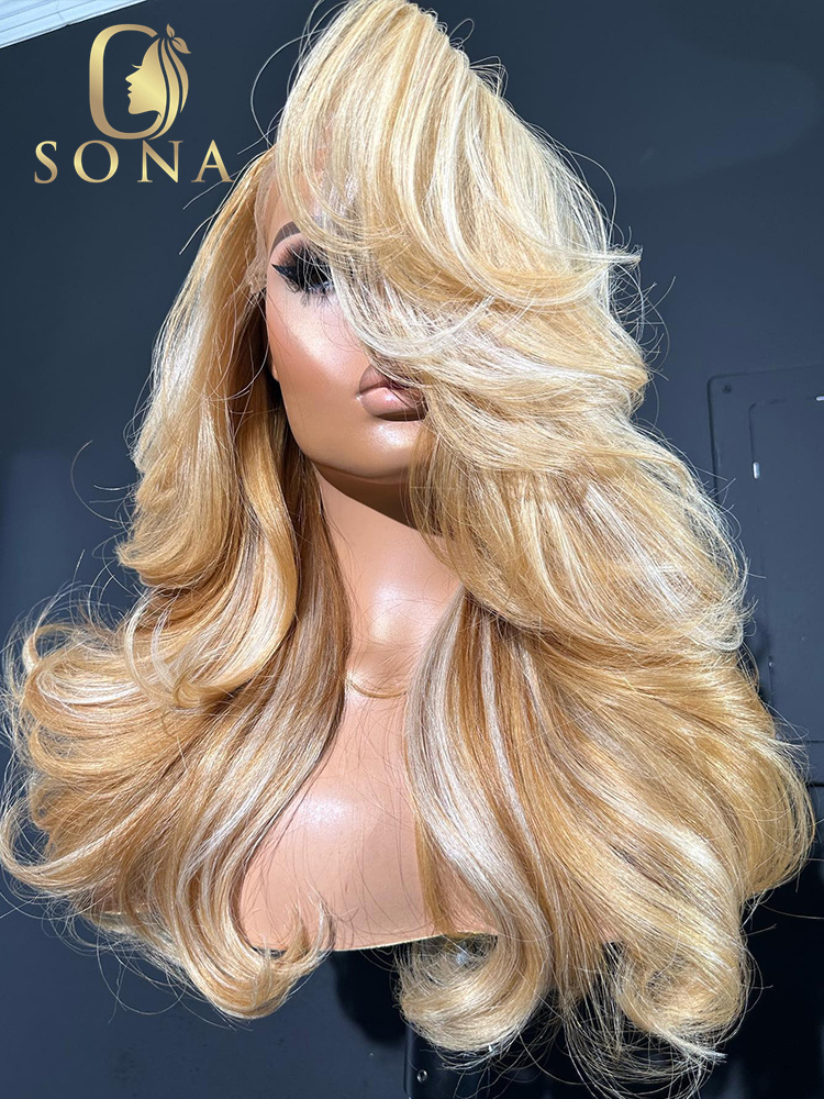 613 #   27 #   Peluca de cabel - 613 Blonde Body Wave Lace Front Wig reseña y precio