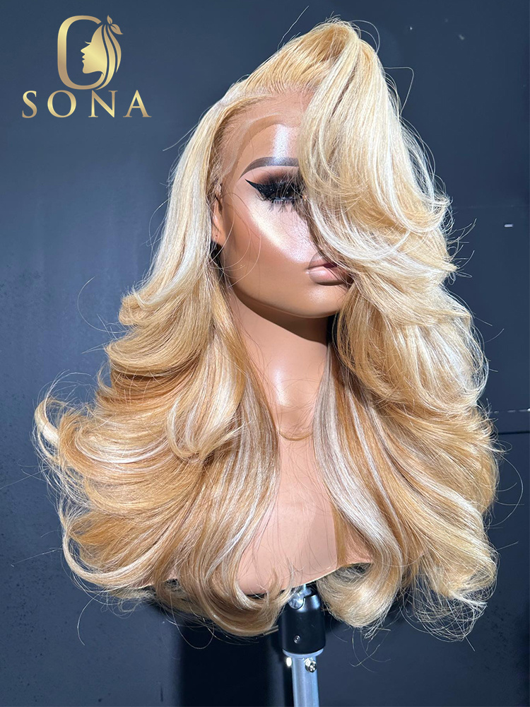 613 #   27 #   Peluca de cabel - 613 Blonde Body Wave Lace Front Wig reseña y precio