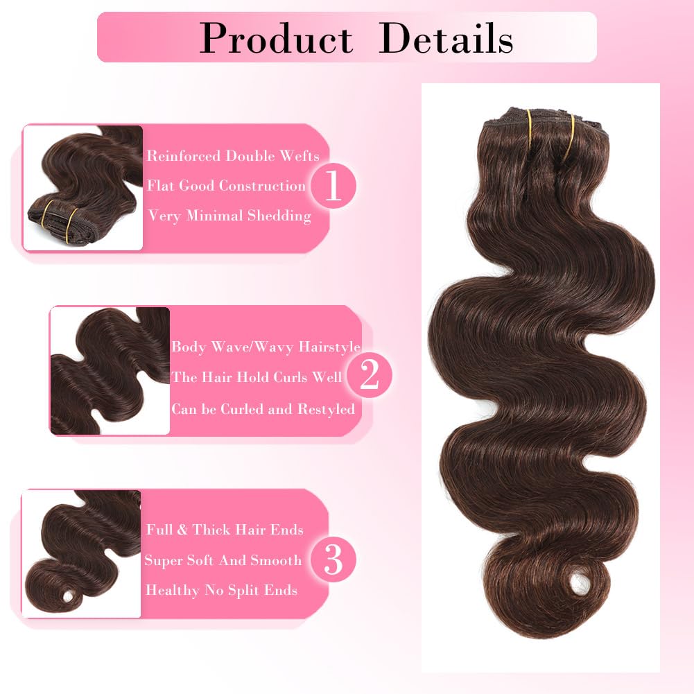 # 4 Clip de onda del cuerpo ma - Seamless Clip In Hair Extensions Human Hair reseña y precio