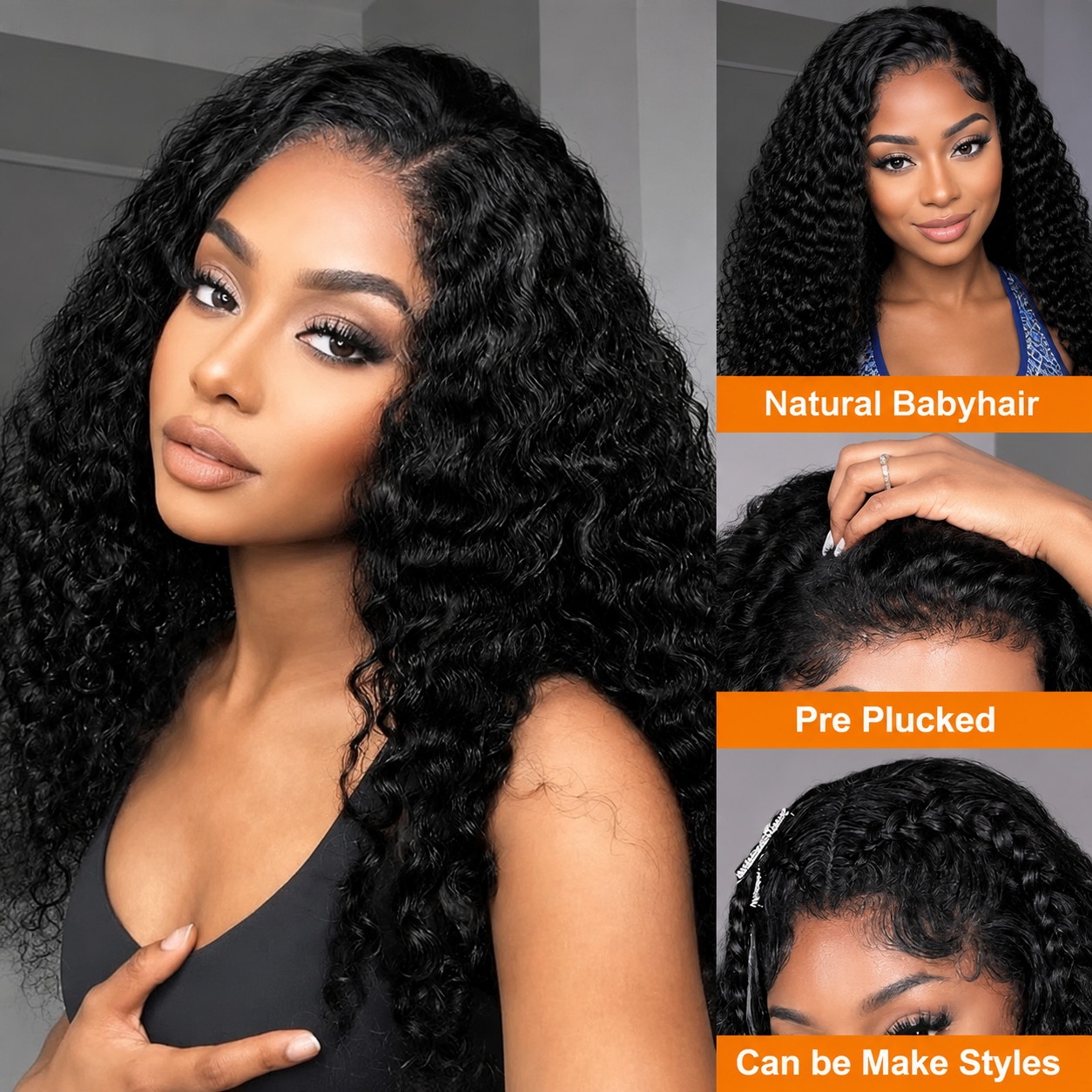 Pelucas rizadas ultra ajustada - Hd Lace Frontal Wig Human Hair Pre Plucked reseña y precio