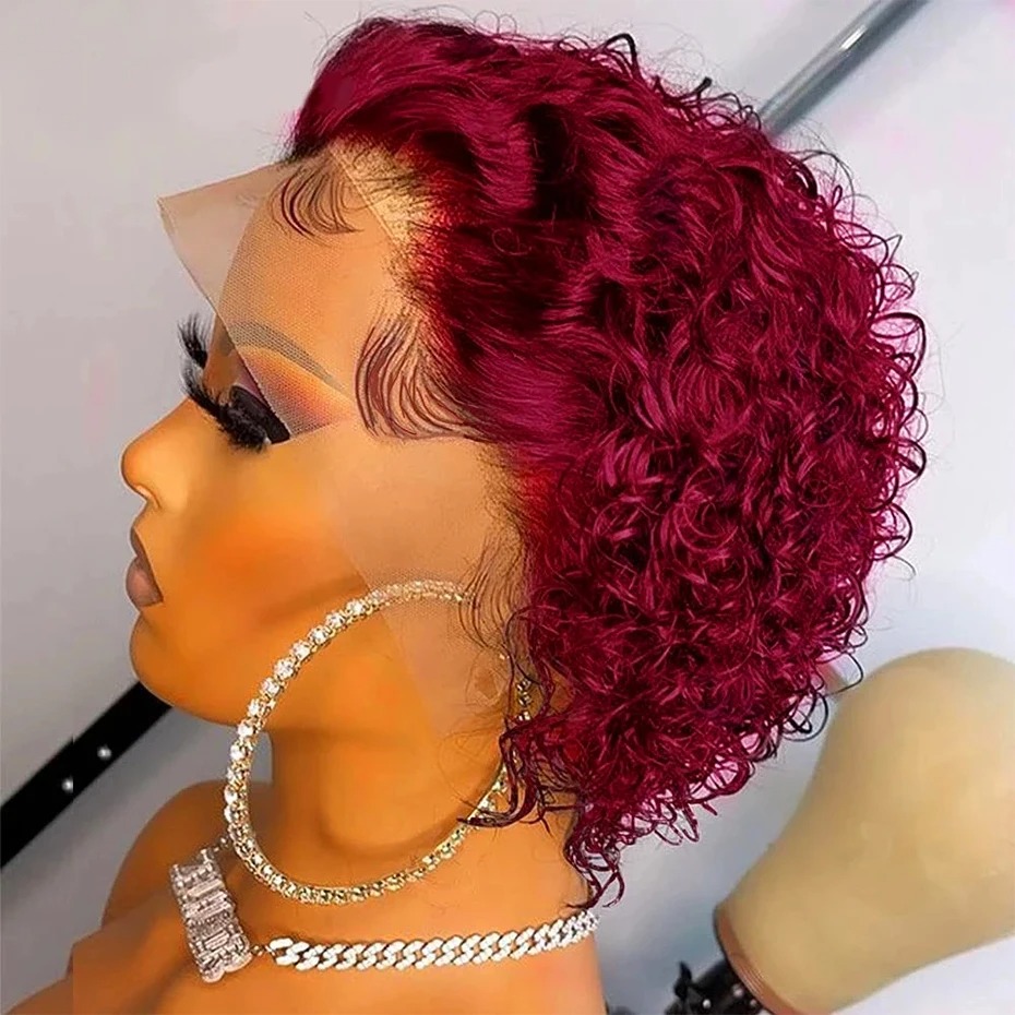 Peluca de corte pixie color 99 - Short Pixie Cut Wig Human Hair Cheap reseña y precio