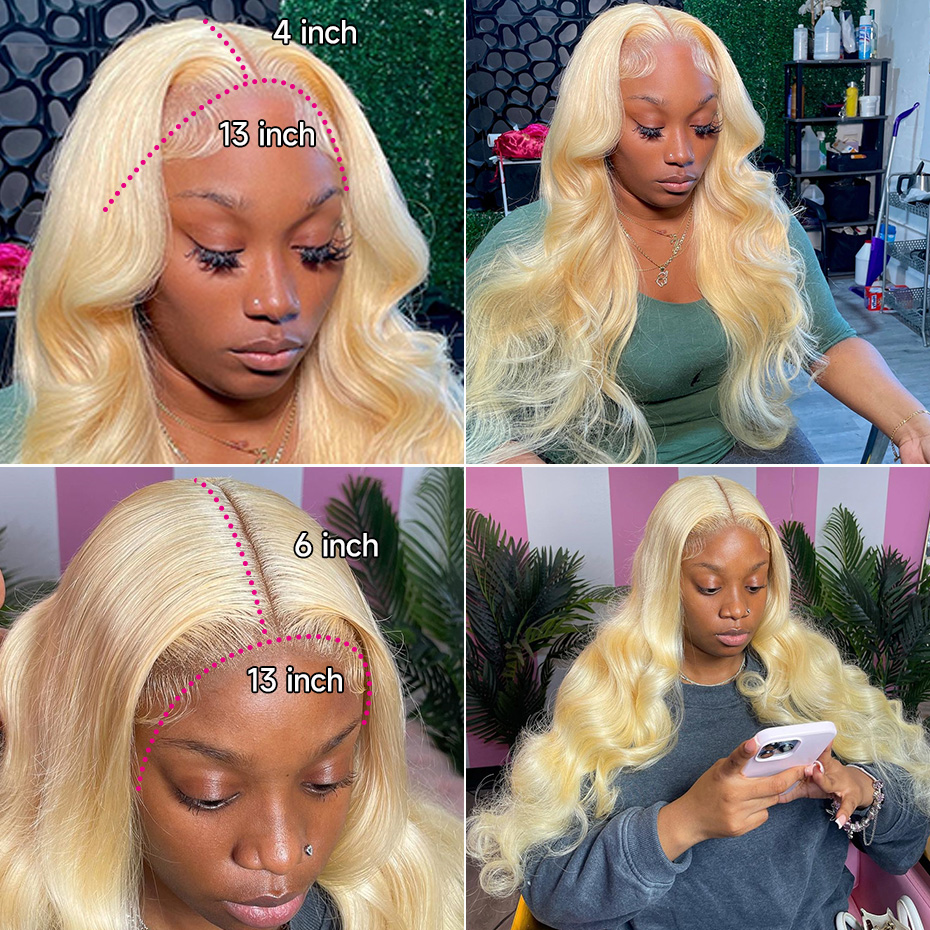 Peluca de Cabello Humano Remy  - 613 Blonde Body Wave Lace Front Wig reseña y precio