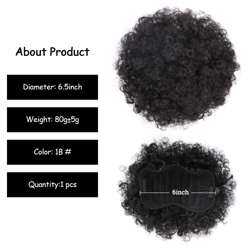Cola de Caballo Afro Puff de 6 - Drawstring Afro Curly Puff Ponytail reseña y precio