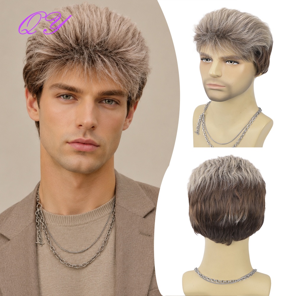 Peluca sintética corta marrón  - Synthetic Wigs reseña y precio