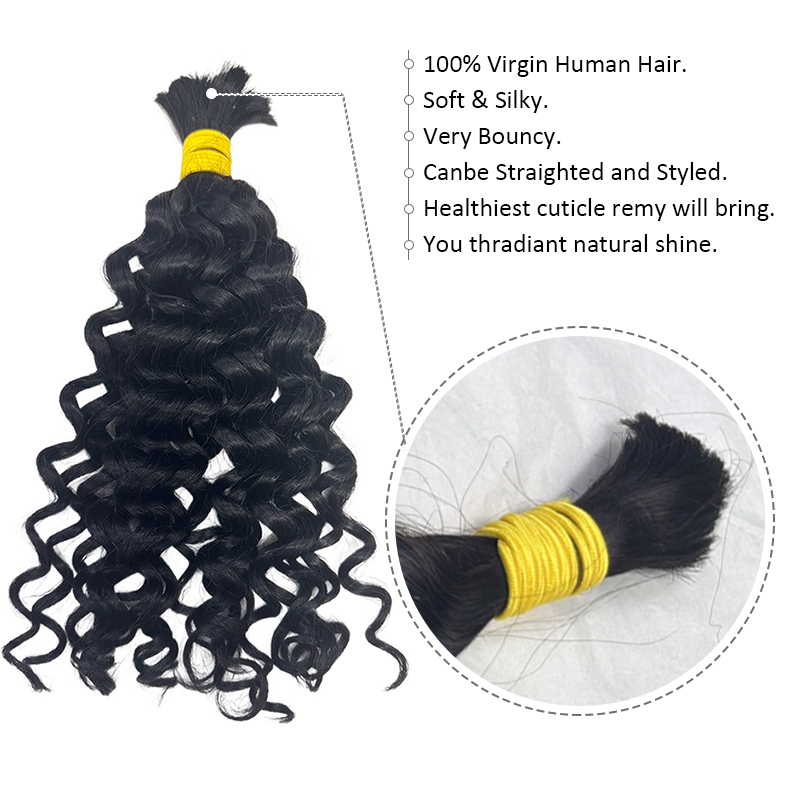 Cabello humano a granel Water  - Water Wave Bulk Human Hair For Braiding reseña y precio