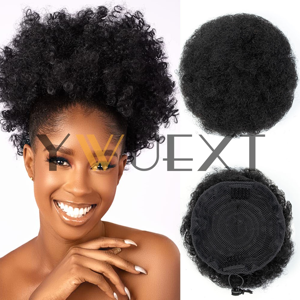 Cola de caballo afro con cordó - Drawstring Afro Curly Puff Ponytail reseña y precio
