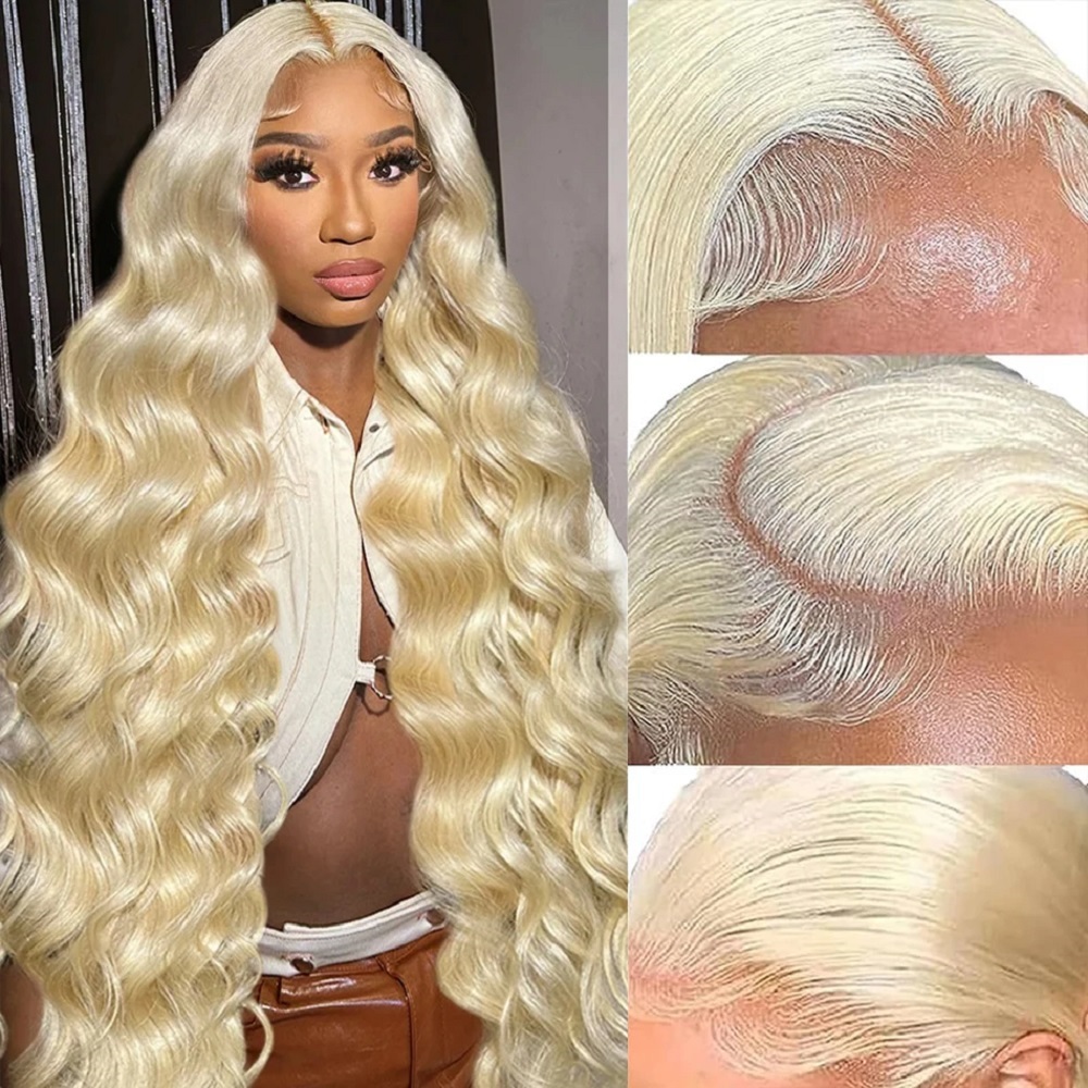 Pelucas de Cabello Humano Rubi - 613 Blonde Body Wave Lace Front Wig reseña y precio