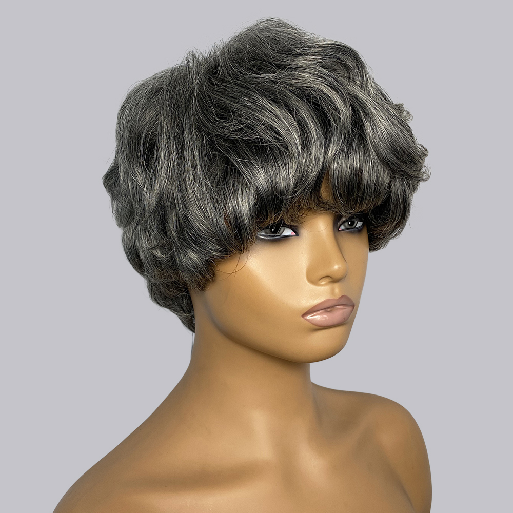 Pelucas de cabello humano con  - Short Pixie Cut Wig Human Hair Cheap reseña y precio