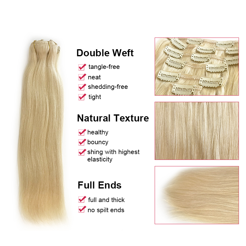 Ali Queen - Extensiones de Cab - Seamless Clip In Hair Extensions Human Hair reseña y precio