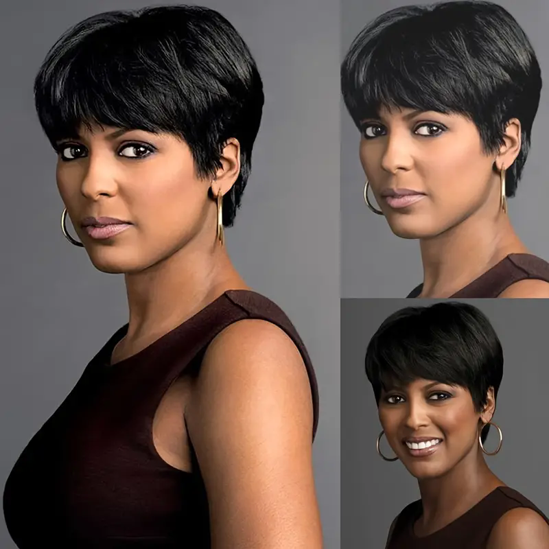 Peluca corta de cabello humano - Short Pixie Cut Wig Human Hair Cheap reseña y precio