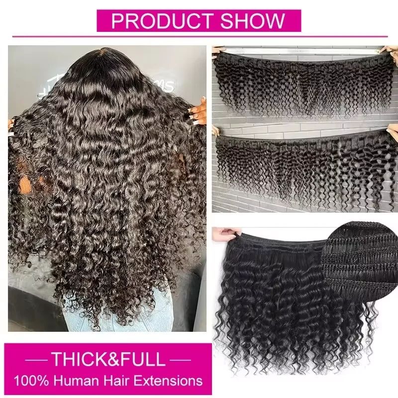Extensiones de cabello humano  - Deep Wave 3 Bundles With Closure reseña y precio